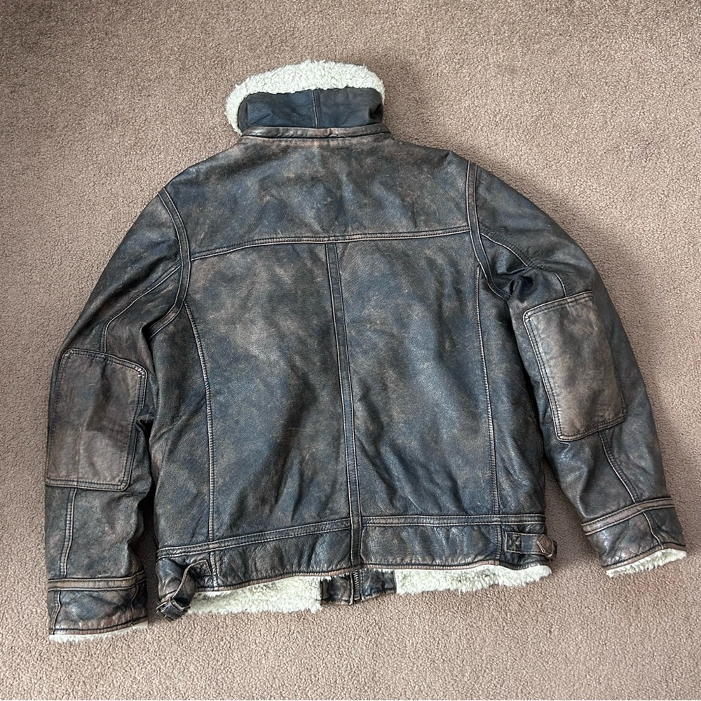 Black Rivet Brown Lined Leather Jacket size Large - Picture 3 of 12